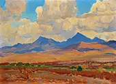 Hills near Tumacacori Mission Arizona By Maynard Dixon