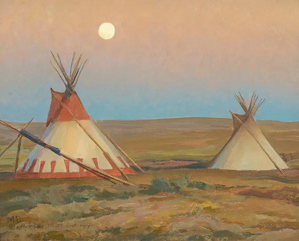 Evening on the Blackfeet Reservation 1917 By Maynard Dixon