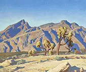 Chollas Against the Mountains By Maynard Dixon