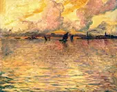 Seascape with Distant View of Venice By Charles Cottet