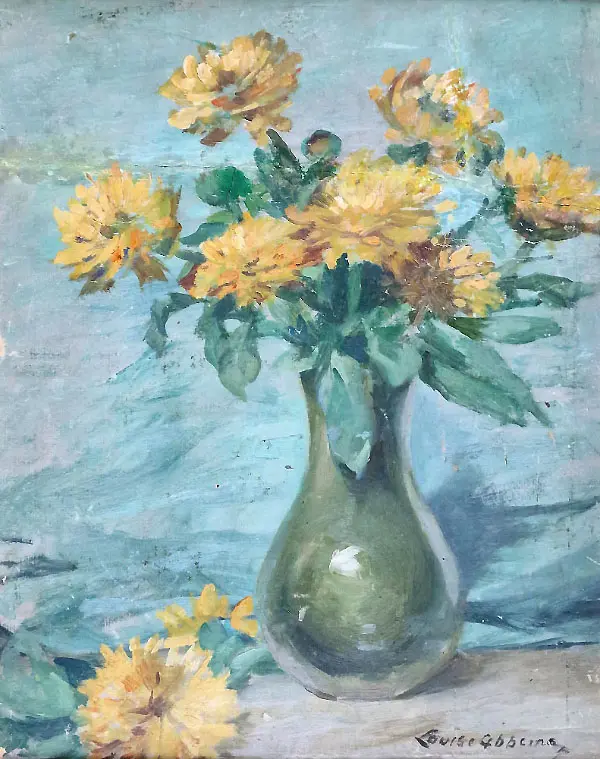 Vase of Chrysanthemums By Louise Abbema