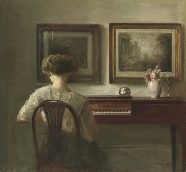 Young Lady at The Spinet By Carl Holsoe