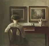 Young Lady at The Spinet By Carl Holsoe