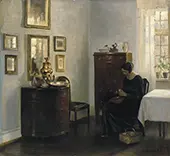 Woman with Fruit Bowl By Carl Holsoe