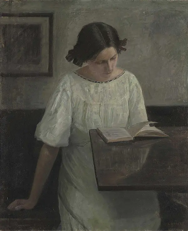 The Wife of The Artist in White By Carl Holsoe