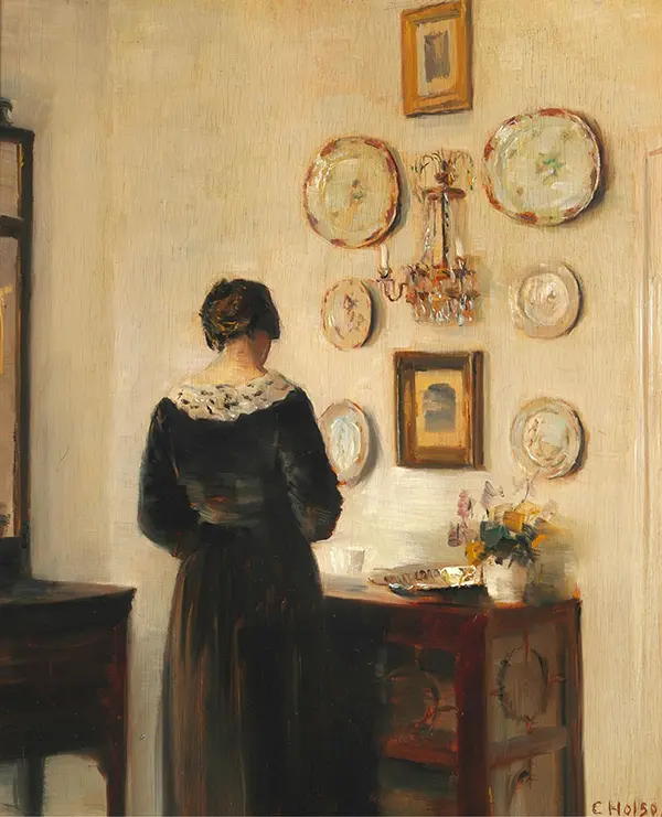 Interior with The Painter's Wife By Carl Holsoe