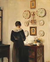 Interior with The Painter's Wife By Carl Holsoe