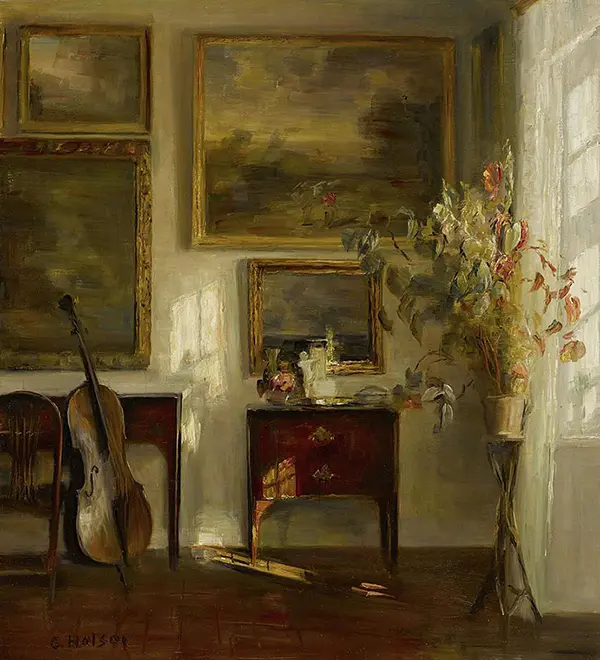 Interior with Cello By Carl Holsoe