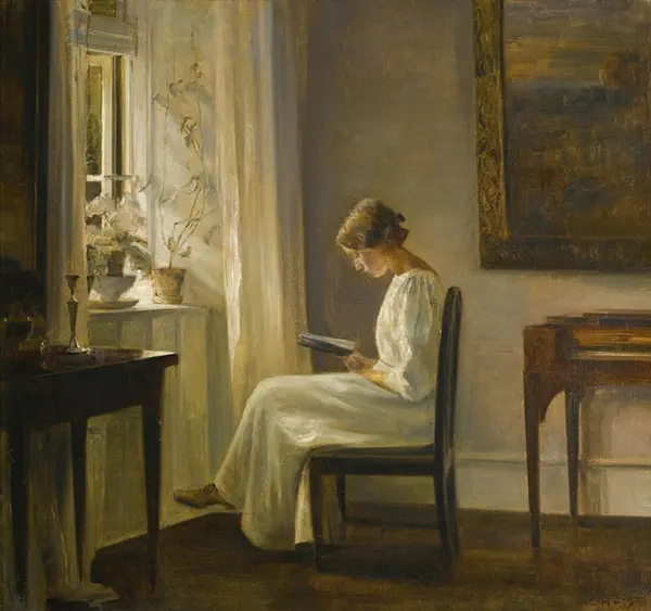 Interior with a Woman Reading 2 By Carl Holsoe