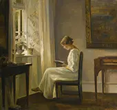 Interior with a Woman Reading 2 By Carl Holsoe