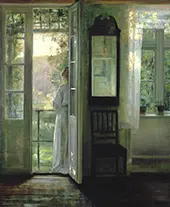 Girl Standing on a Balcony By Carl Holsoe