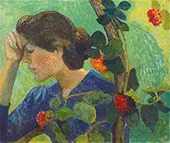 Pensive Young Girl with Foliage By Aristide Maillol