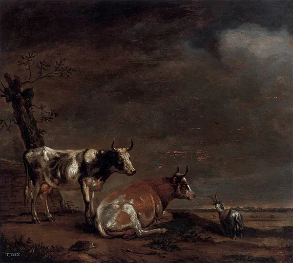 Two Cows in a Meadow By Paulus Potter