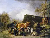 Woman Milking a Cow By Paulus Potter