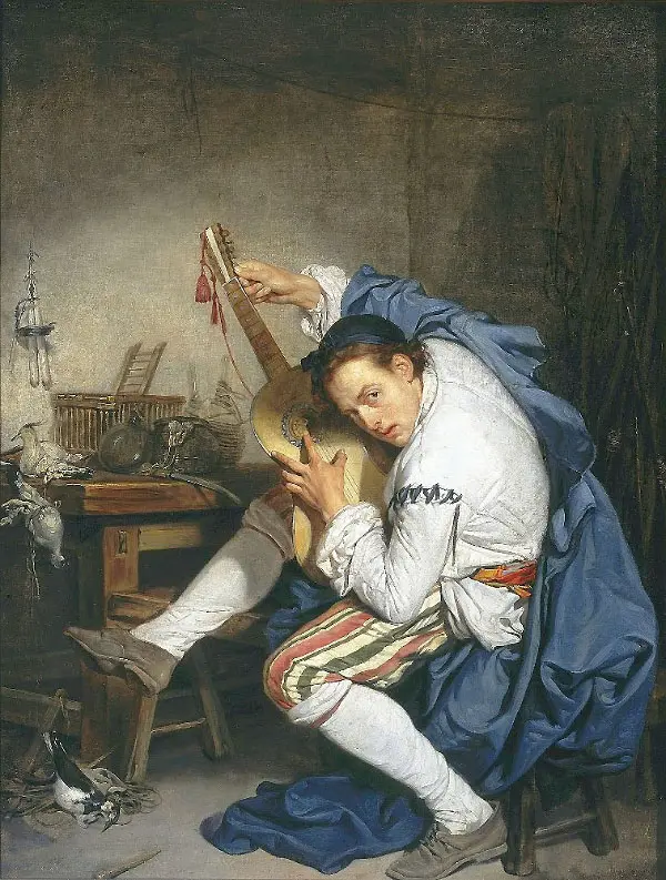 Guitar Player 1757 By Jean Baptiste Greuze