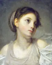 Girl in a Lilac Tunic By Jean Baptiste Greuze