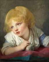 Child with Apple By Jean Baptiste Greuze