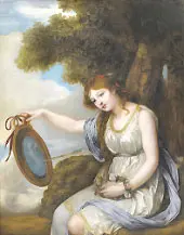 A Young Girl Seated with a Broken Mirror c1765 By Jean Baptiste Greuze