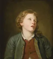 A Young Boy Looking Up By Jean Baptiste Greuze
