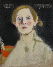 Self Portrait with Black Background 1915 By Helene Schjerfbeck