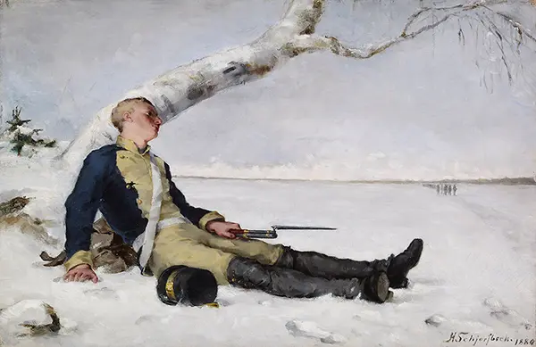 Wounded Warrior in the Snow By Helene Schjerfbeck