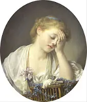 A Girl with a Dead Canary 1765 By Jean Baptiste Greuze