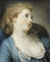 A Girl in a Blue Dress By Jean Baptiste Greuze