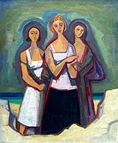 Three Women on the Beach By Karl Hofer
