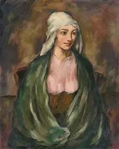 Woman with Headscarf Italian By Karl Hofer
