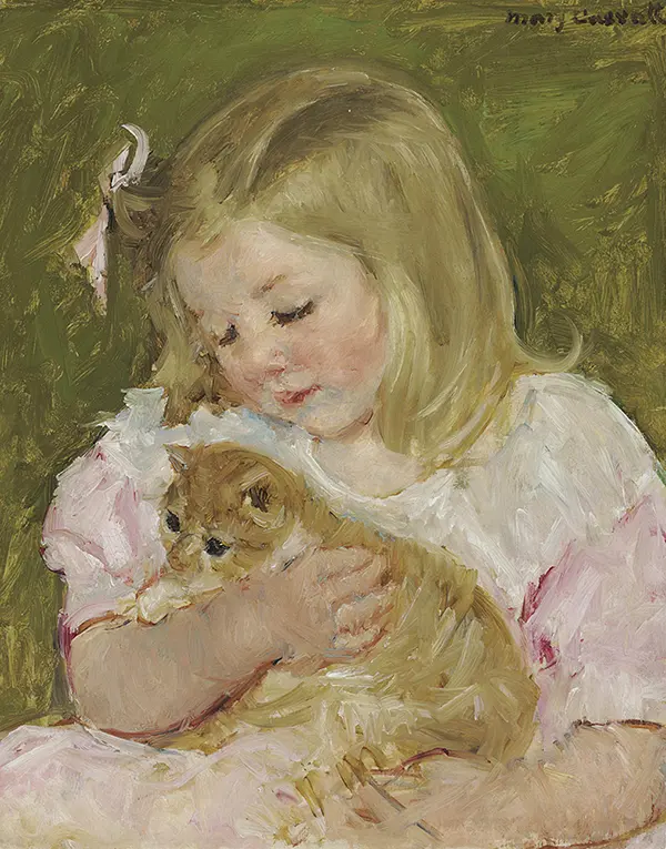 Sara Holding a Cat By Mary Cassatt