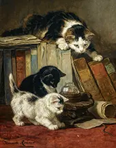 Watching the Prey By Henriette Ronner Knip