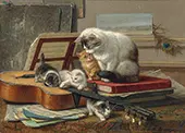 The Music Lesson By Henriette Ronner Knip