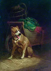 The Guardsmen Dog and Vegetables By Henriette Ronner Knip
