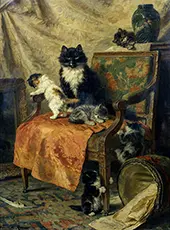 Kittens at Play, 1897 By Henriette Ronner Knip