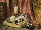 Kittens at Play, 1844 By Henriette Ronner Knip