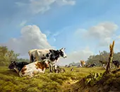 Cows in a Pasture By Henriette Ronner Knip