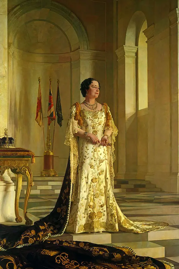 Queen Elizabeth Bowes Lyon in Coronation Robes By Gerald Festus Kelly