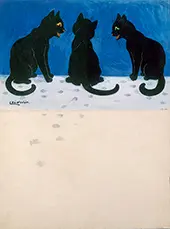Black Cats in the Snow By Louis Wain