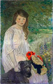 Colette Against a Garden Background By Theophile Alexandre Steinlen