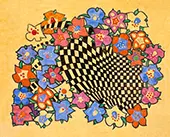 Floral and Plaid Fabric Pattern, 1916 By Charles Rennie Mackintosh