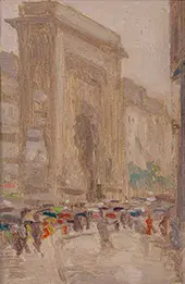 Rainy Afternoon at Porte St. Denis Paris By Theophile Alexandre Steinlen
