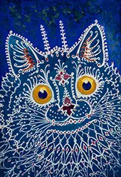 A Cat In Gothic Style By Louis Wain