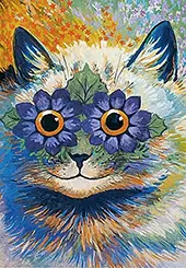 Cat With Flower Eyes By Louis Wain