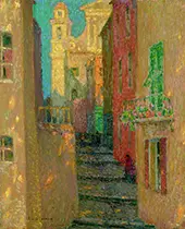 Church Street, Villefranche-sur-Mer By Henri Le Sidaner