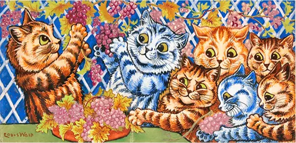 In the Vineyard By Louis Wain