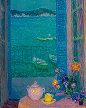 The Bouquet at the Window Villefranche-sur-mer, 1928 By Henri Le Sidaner