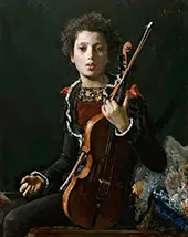 Acrobat With Violin By Antonio Mancini