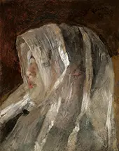 Girl with a White Veil By Antonio Mancini