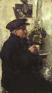 Portrait of the Artists Father By Antonio Mancini