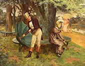 Sheltering from the Rainstorm 1896 By Henry Gillard Glindoni